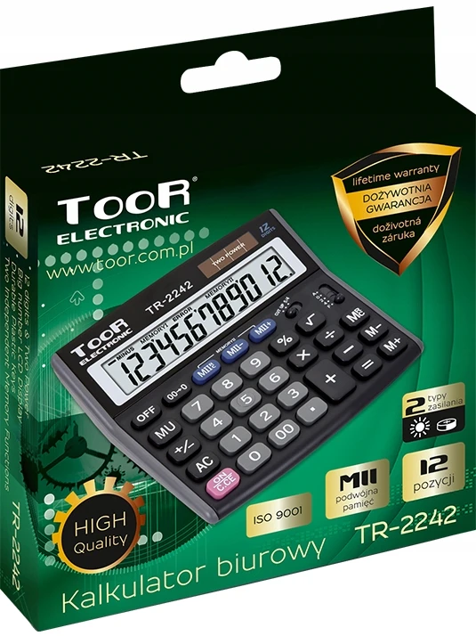 TooR ELECTRONIC Skaičiuotuvas TOOR 2242T, 12 skaitmenų
