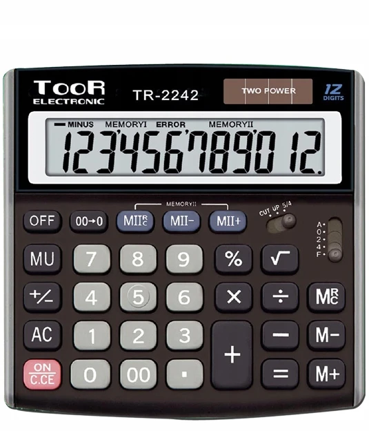 TooR ELECTRONIC Skaičiuotuvas TOOR 2242T, 12 skaitmenų