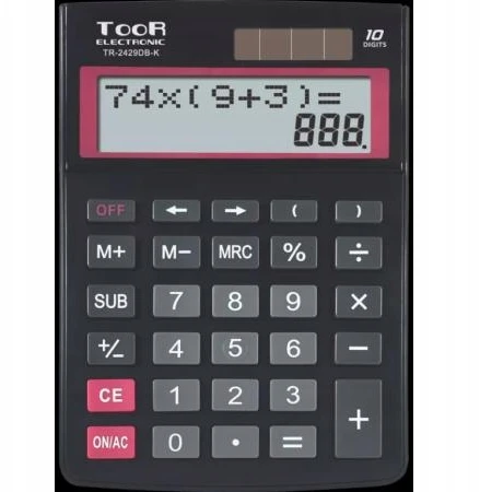 Toor Electronic Stalinis skaičiuotuvas Kw Tr-2429db-k, juodas, 10 skaitmenų, dviejų eilučių