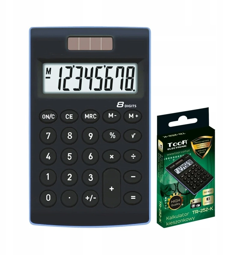 Toor Electronic Toor Tr-252-k stalinis skaičiuotuvas, 8 pozicijų, juodas