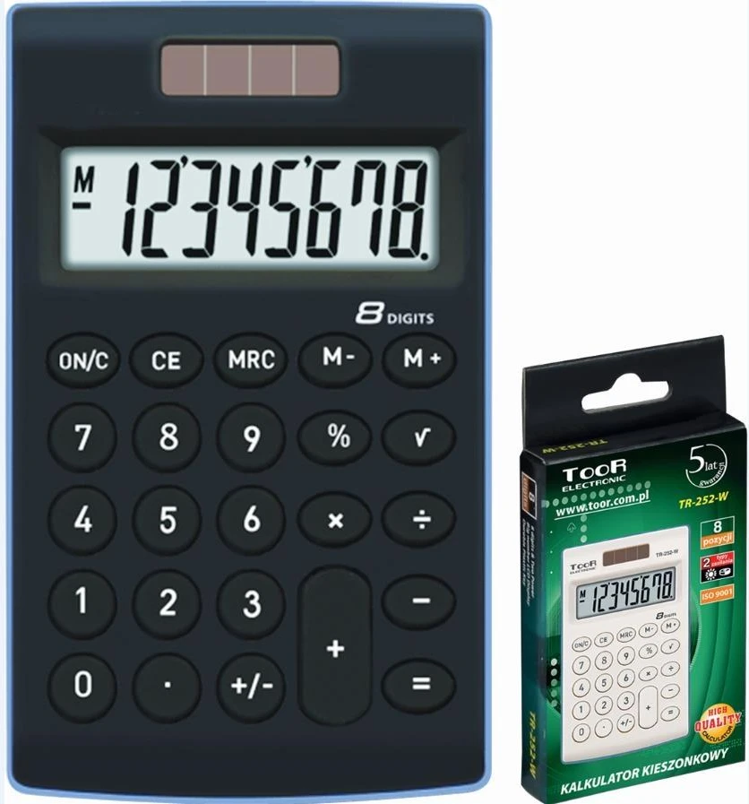 Toor Electronic Toor Tr-252-k stalinis skaičiuotuvas, 8 pozicijų, juodas