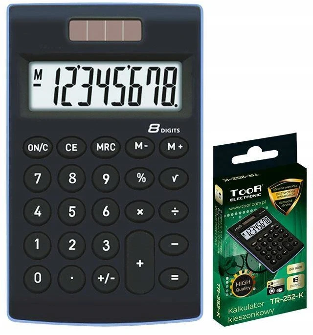 Toor Electronic Toor Tr-252-k stalinis skaičiuotuvas, 8 pozicijų, juodas