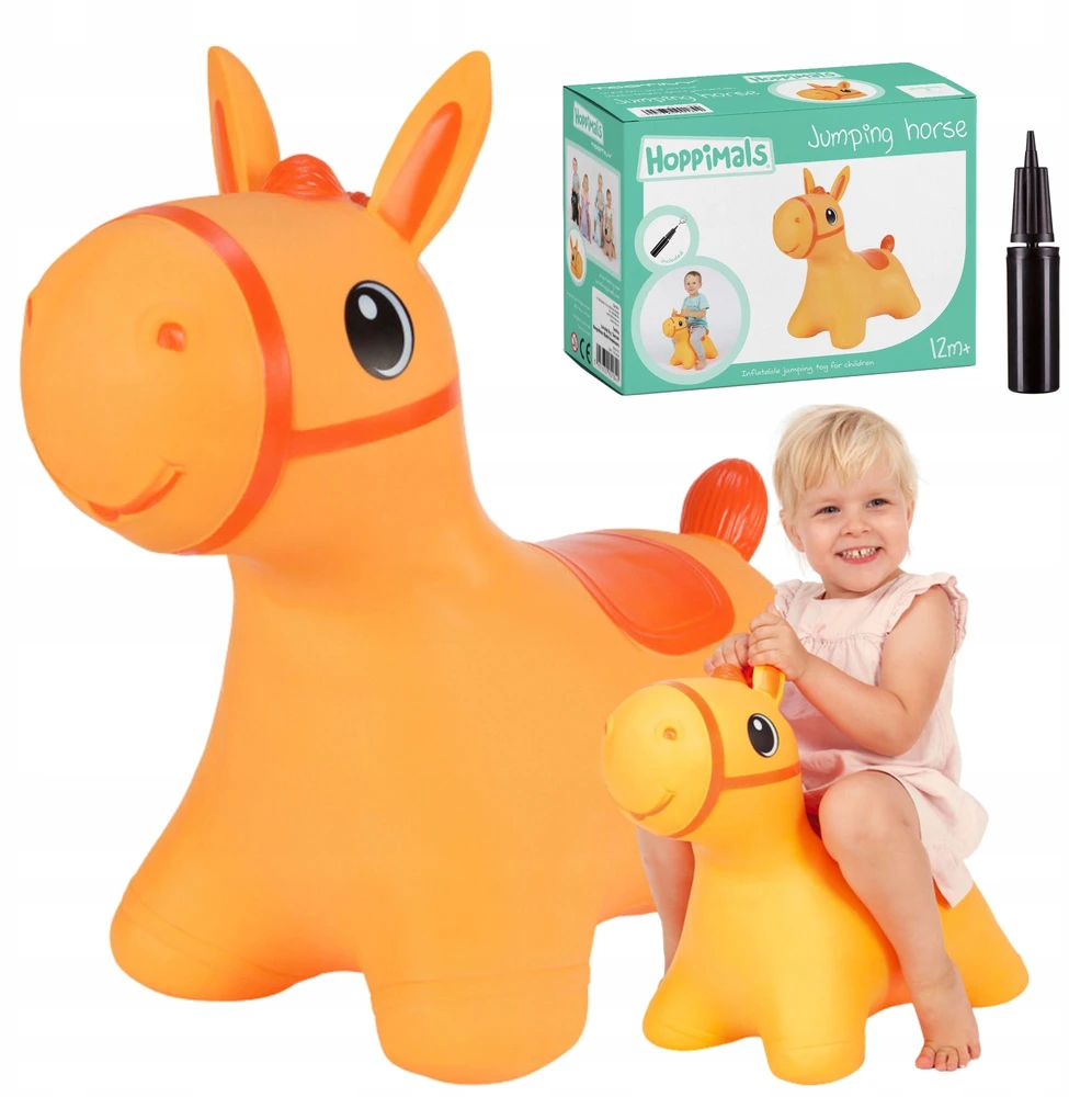 Tootiny Hoppimals guminis megztinis Džemperis vaikams su pompa HORSE oranžinė.
