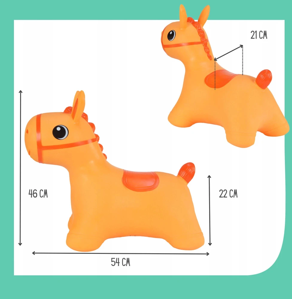 Tootiny Hoppimals guminis megztinis Džemperis vaikams su pompa HORSE oranžinė.