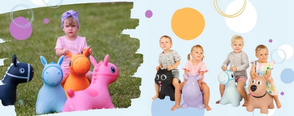 Tootiny Hoppimals guminis megztinis Džemperis vaikams su pompa HORSE oranžinė.