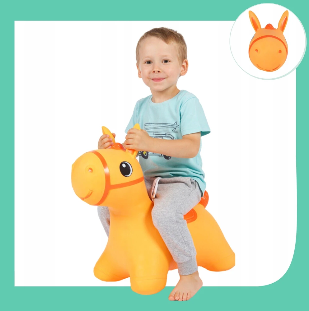 Tootiny Hoppimals guminis megztinis Džemperis vaikams su pompa HORSE oranžinė.