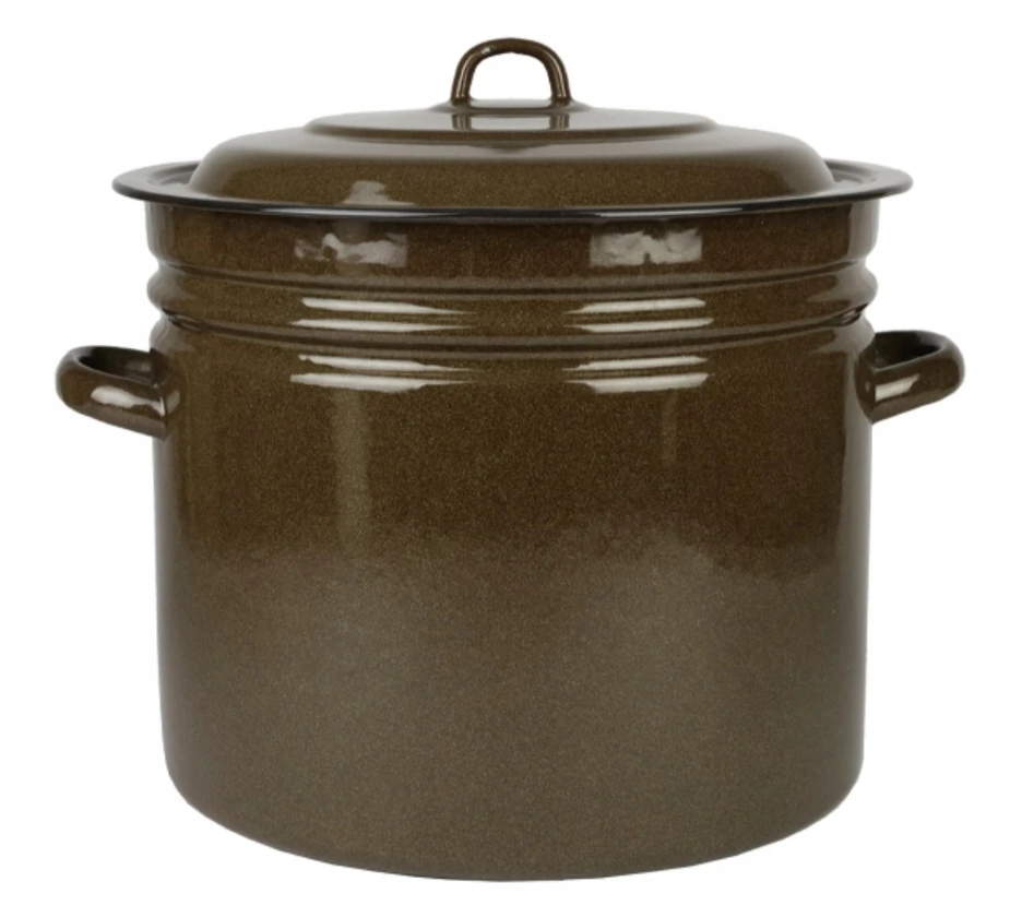 Topfann EMALINIS PUODAS 40L SU dangteliu TRADICINIS PUODAS DIDELIS POLDERINIS PUODAS, PLATIS 40CM