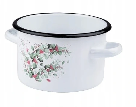Topfann Emaliuotas puodas 2l baltas 16cm, visoms viryklėms