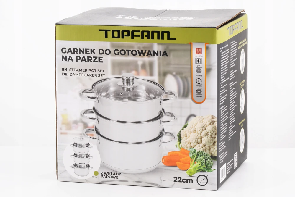 Topfann GARO PUODAS 22CM GARO PUODAS PLIENINĖS INDUKCINĖS DUJOS