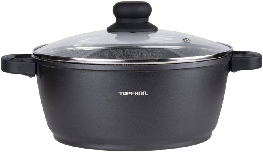 Topfann GRANITINIS PUODAS 3,5L TRADICINIS GOULER PUODAS, silikoninės rankenėlės