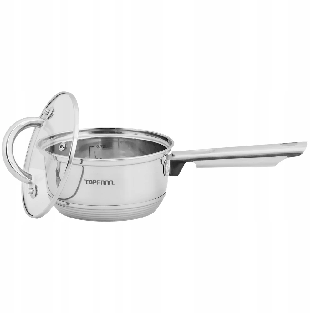 Topfann INDUKCINIS SAUGUS PADAŽAS SU PIENO dangteliu, NERŪDIJAMASIS PLIENAS 14 cm, 1,1 L DUJINĖS