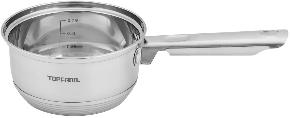 Topfann INDUKCINIS SAUGUS PADAŽAS SU PIENO dangteliu, NERŪDIJAMASIS PLIENAS 14 cm, 1,1 L DUJINĖS