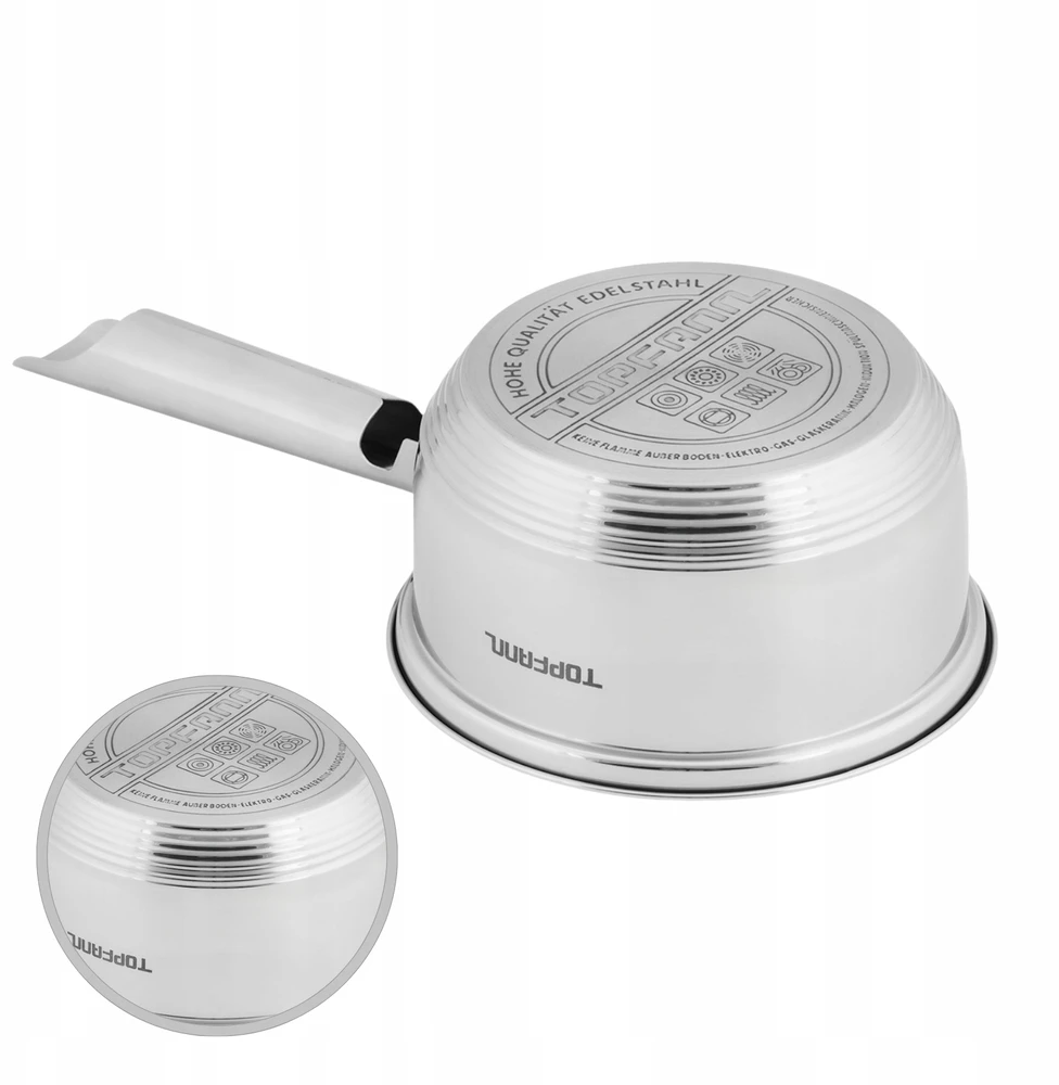 Topfann INDUKCINIS SAUGUS PADAŽAS SU PIENO dangteliu, NERŪDIJAMASIS PLIENAS 14 cm, 1,1 L DUJINĖS