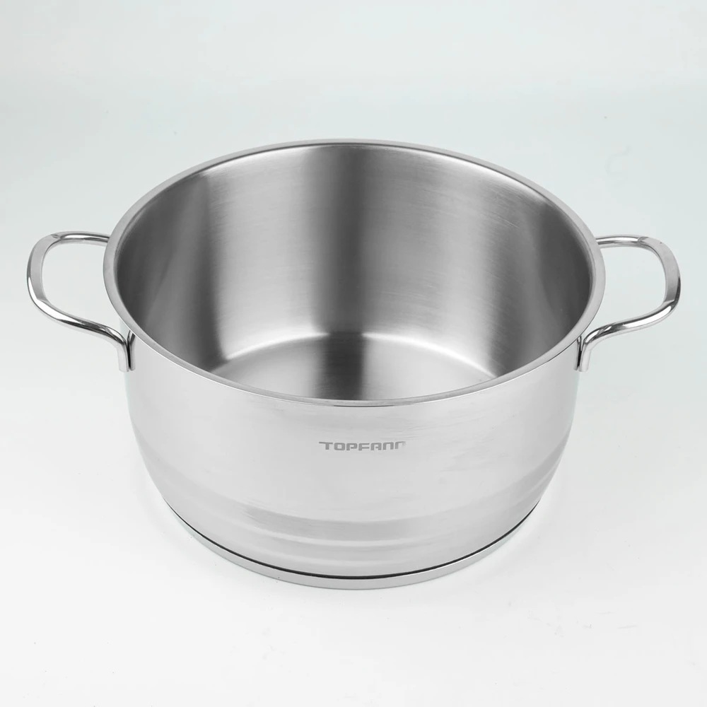 Topfann NENERŪDijantis PUODAS 6,3 l PLIENAS 18/10 + VIDINIS / DUJINIS dangtelis