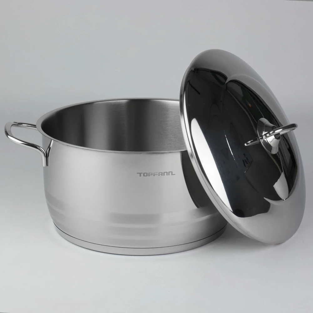 Topfann NENERŪDijantis PUODAS 6,3 l PLIENAS 18/10 + VIDINIS / DUJINIS dangtelis