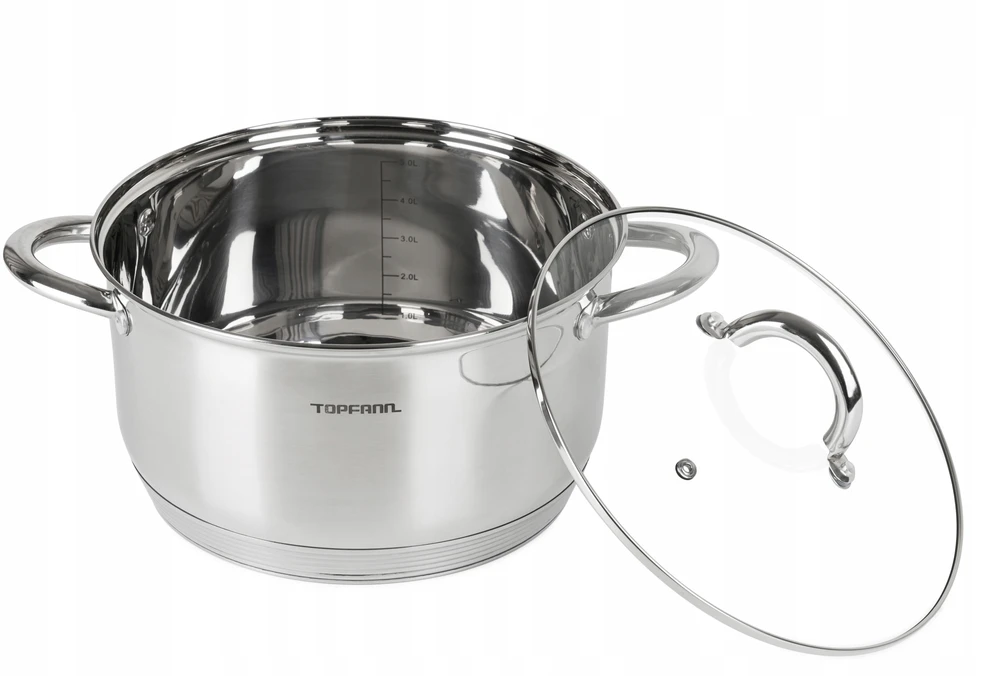 Topfann NERŪDIJANČIO PLIENO PUODAS 4L INDUKCINIS 22CM DUJOS