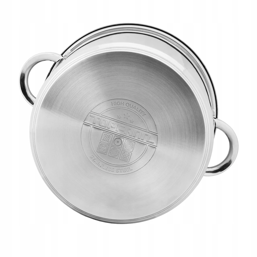 Topfann NERŪDIJANČIOS PUODAS 15L, DIDELIS, TRADICINĖ INDUKCINĖ, 30 cm