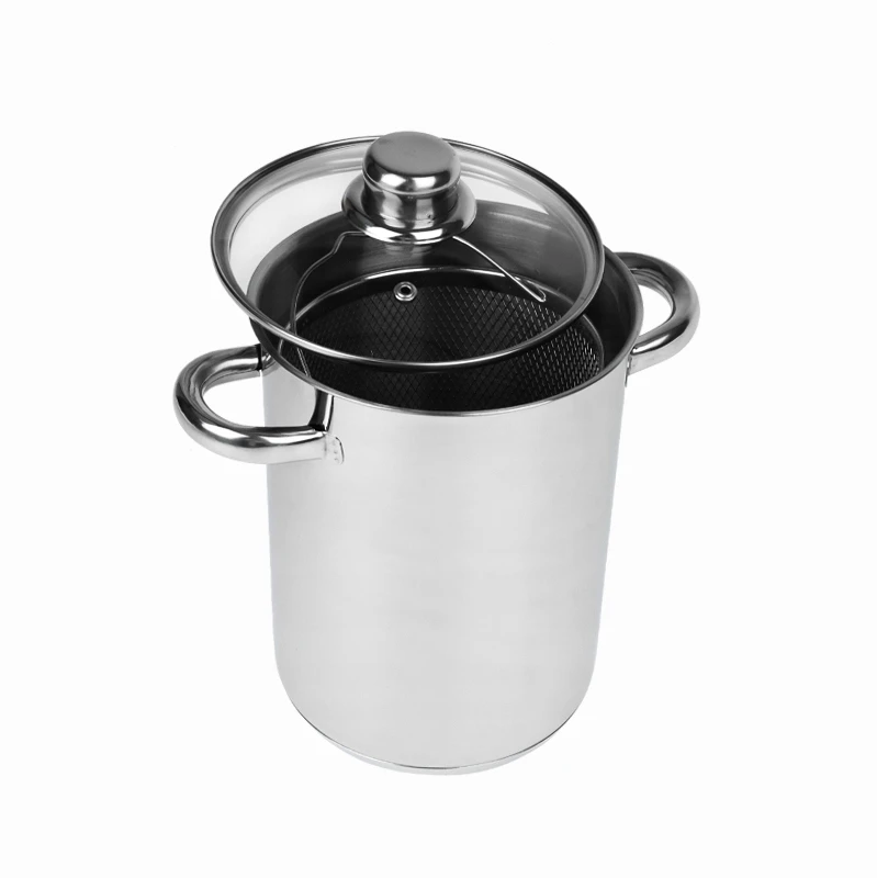 Topfann PUODAS ŠPARGŲ, MAkaronų, GRUNDČIŲ GRUVYTUVĖMS SU KOŠTUMU, 4L, DANGINIS, INDUKTINIS, DUJOS, PLIENAS