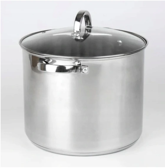 Topfann TRADICINIS NERŪDIJANČIO NERŪDIJANČIO NERŪDijančio plieno PUODAS STOCKPOT 8,5L AUKŠTOS GASTRO 24CM INDUKCINĖS DUJOS