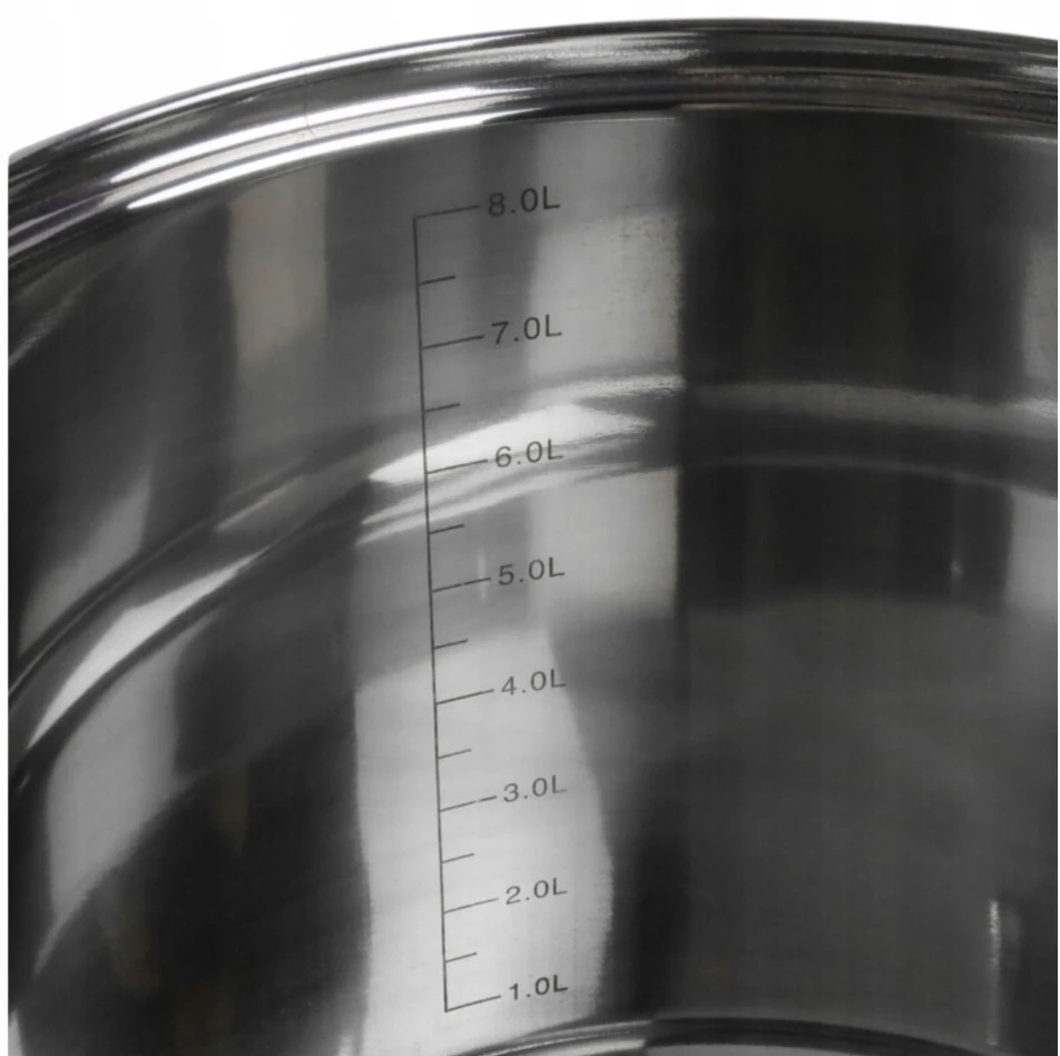 Topfann TRADICINIS NERŪDIJANČIO NERŪDIJANČIO NERŪDijančio plieno PUODAS STOCKPOT 8,5L AUKŠTOS GASTRO 24CM INDUKCINĖS DUJOS