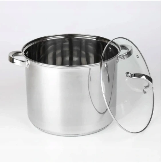 Topfann TRADICINIS NERŪDIJANČIO NERŪDIJANČIO NERŪDijančio plieno PUODAS STOCKPOT 8,5L AUKŠTOS GASTRO 24CM INDUKCINĖS DUJOS