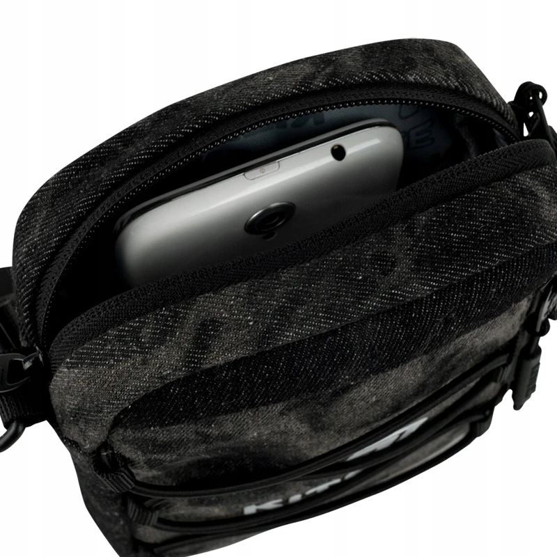 Torebka crossbody na dirželis na ramię toeba juoda jeansowa dla chłopców Kite