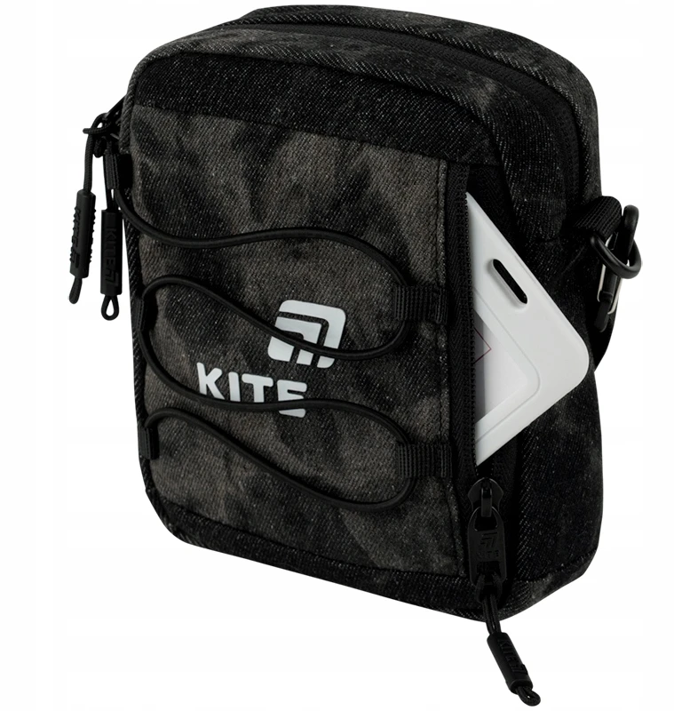 Torebka crossbody na dirželis na ramię toeba juoda jeansowa dla chłopców Kite