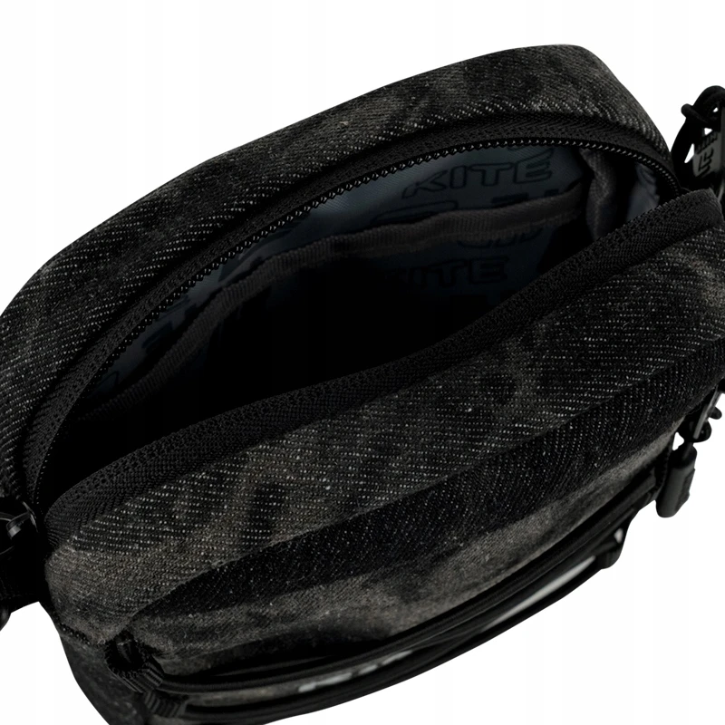 Torebka crossbody na dirželis na ramię toeba juoda jeansowa dla chłopców Kite