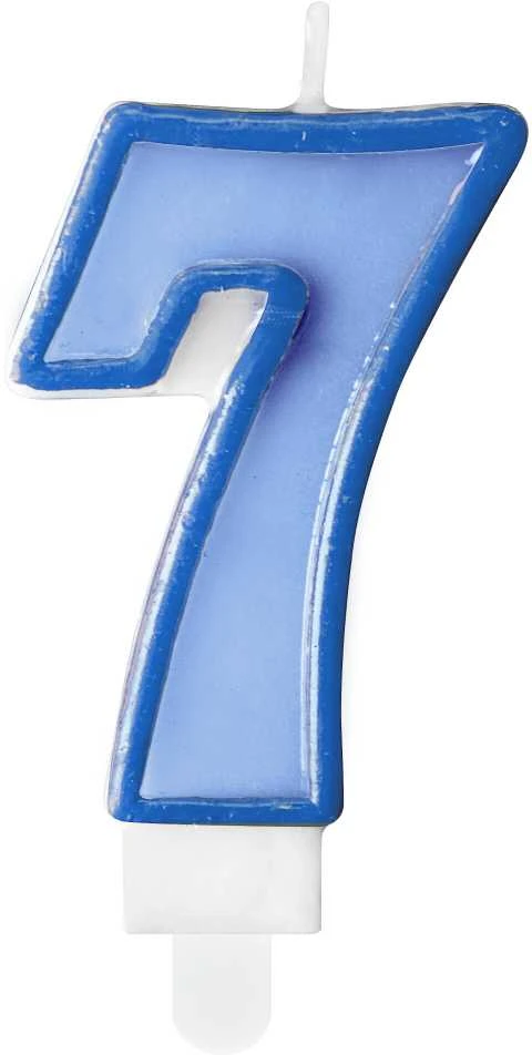 PartyDeco Gimtadienio žvakutė nr 7 melsva 7cm