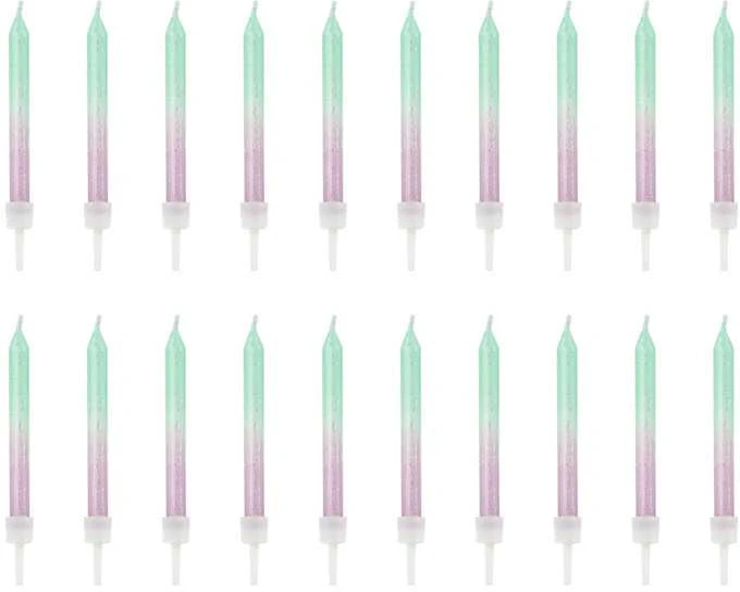 Party Deco Gimtadienio žvakutės blizgios 20 vnt 6cm