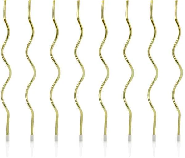 Party Deco Žvakutės gimtadienio 8 vnt 14cm auksinės