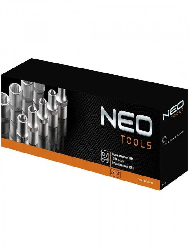 Antgalių rinkinys Neo Torx 1/2" E10-E24, 9 vnt