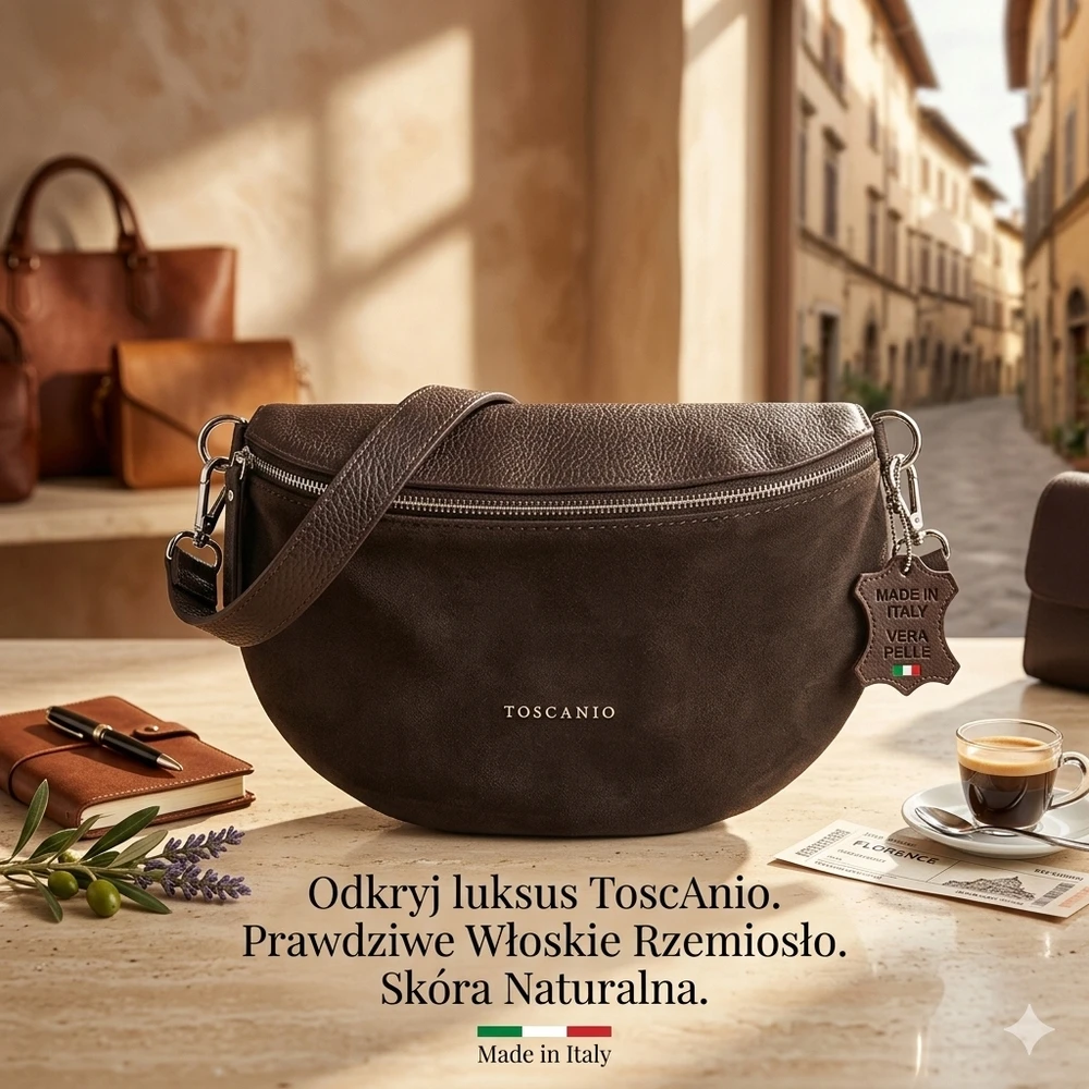 Toscanio Moteriškas šokoladinis odinis liemens krepšys – keičiamas dirželis – oda + zomša