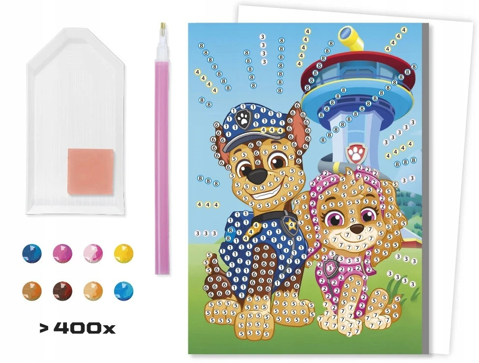 Totum Deimantinės mozaikos „Paw Patrol“ kortelė, skirta dekoruoti deimantine tapyba „pasidaryk pats“.