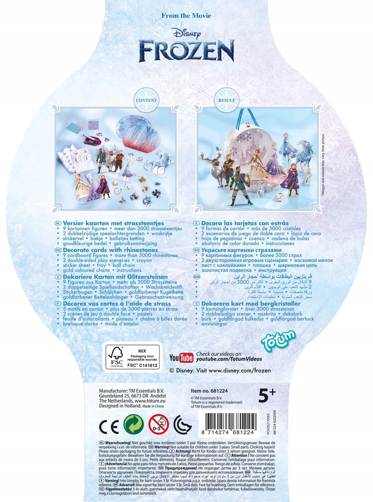 TOTUM kūrybinis rinkinys Frozen 2 Deimantinės tapybos studija, 681224
