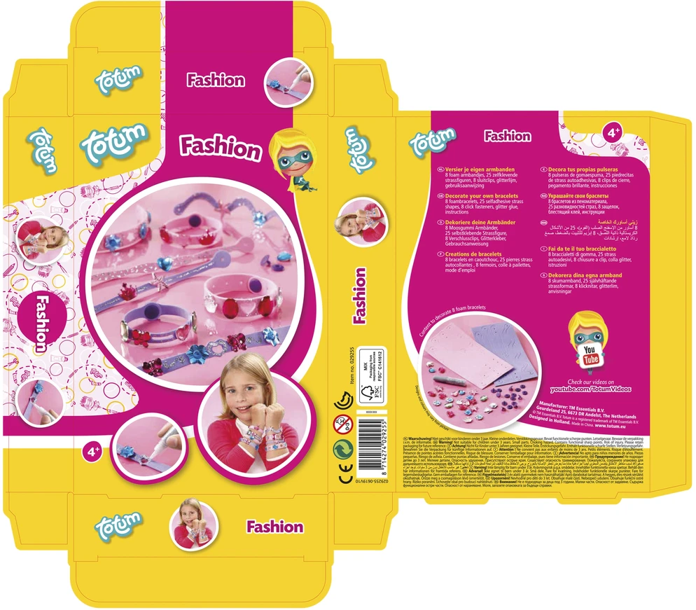 Totum FASHION CREATE COLORFUL BRACELETS kūrybinis rinkinys vaikams +4 m