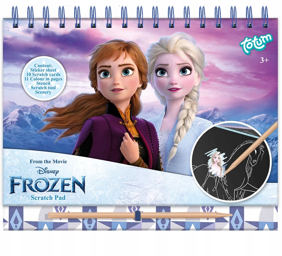 Totum FROZEN SCRATCHBOOK Scratchbook su rašikliu, kūrybinis rinkinys