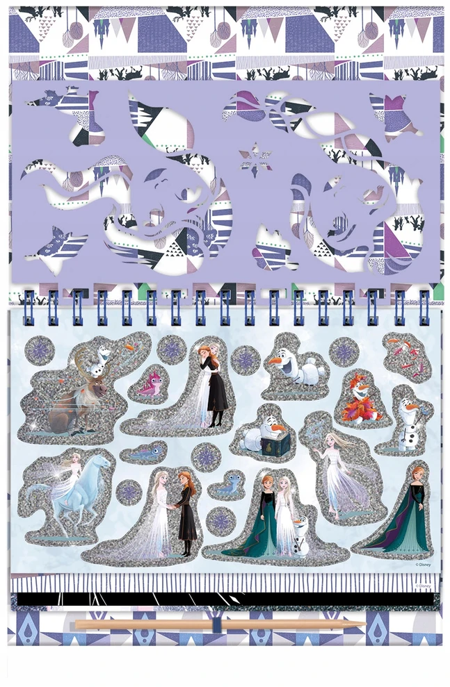 Totum FROZEN SCRATCHBOOK Scratchbook su rašikliu, kūrybinis rinkinys
