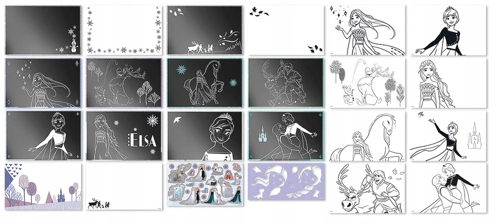 Totum FROZEN SCRATCHBOOK Scratchbook su rašikliu, kūrybinis rinkinys