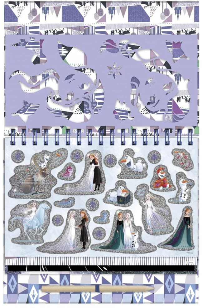 Totum FROZEN SCRATCHBOOK Scratchbook su rašikliu, kūrybinis rinkinys