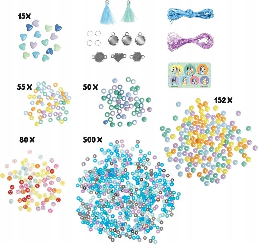 Totum KŪRYBINIS RINKINYS MĖLYNAS MĖLYNAS APYRANKĖS DARYMO RINKINYS 1500 BEADS
