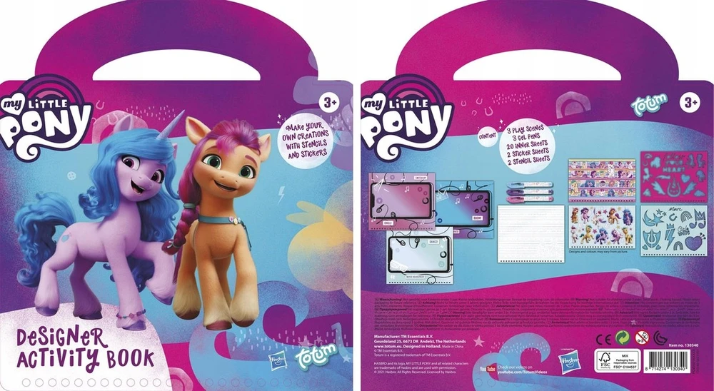 TOTUM Kūrybinių šablonų rinkinys Little Ponies lipdukams piešti