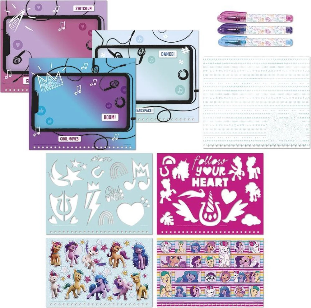 TOTUM Kūrybinių šablonų rinkinys Little Ponies lipdukams piešti