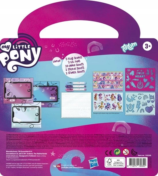 TOTUM Kūrybinių šablonų rinkinys Little Ponies lipdukams piešti