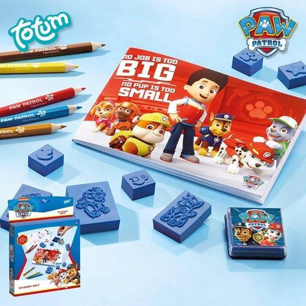 Totum pašto ženklai, antspaudai vaikams, Paw Patrol, kūrybinis rinkinys, palaidinės kreidelės