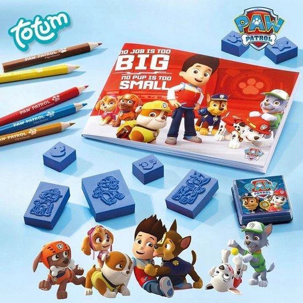 Totum pašto ženklai, antspaudai vaikams, Paw Patrol, kūrybinis rinkinys, palaidinės kreidelės