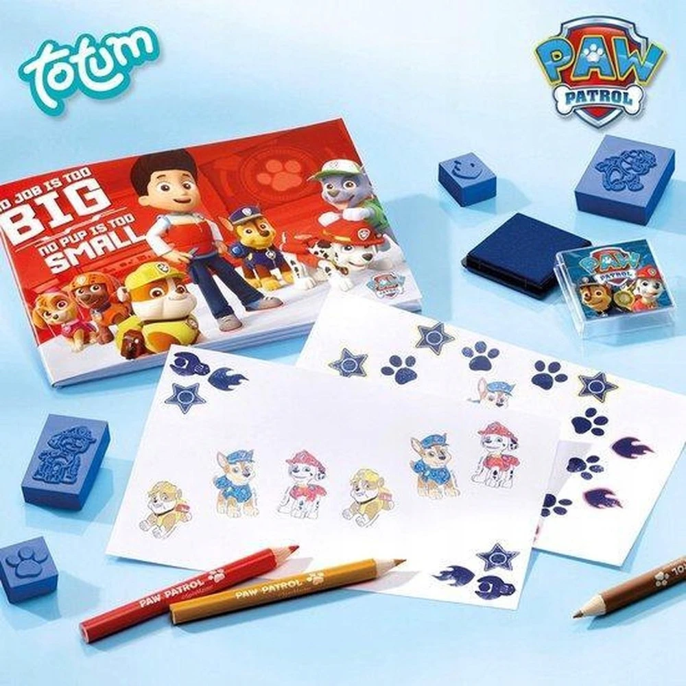Totum pašto ženklai, antspaudai vaikams, Paw Patrol, kūrybinis rinkinys, palaidinės kreidelės