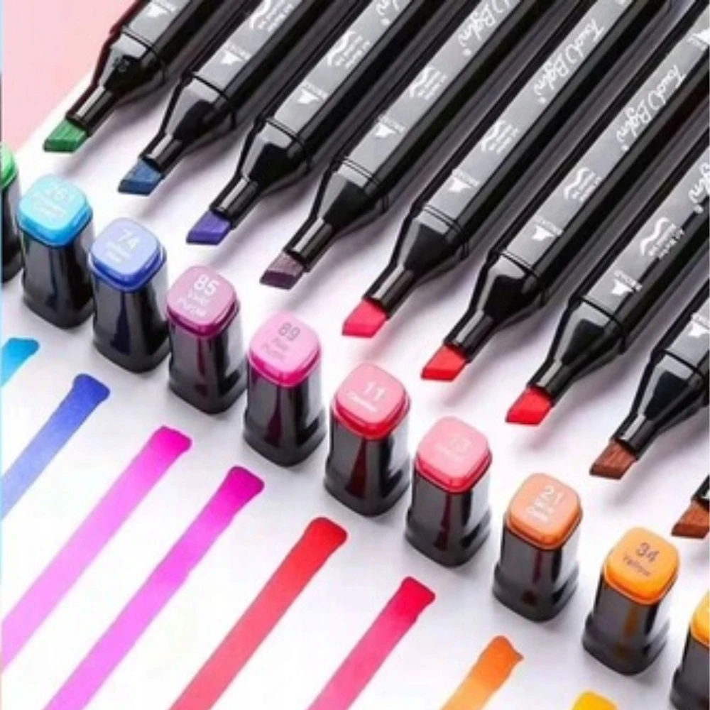 Touch Markery alkoholowe 120 vnt dwustronne pisaki flamastry torba etui komplektas
