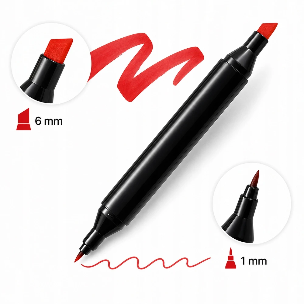 Touch Markery alkoholowe 120 vnt dwustronne pisaki flamastry torba etui komplektas