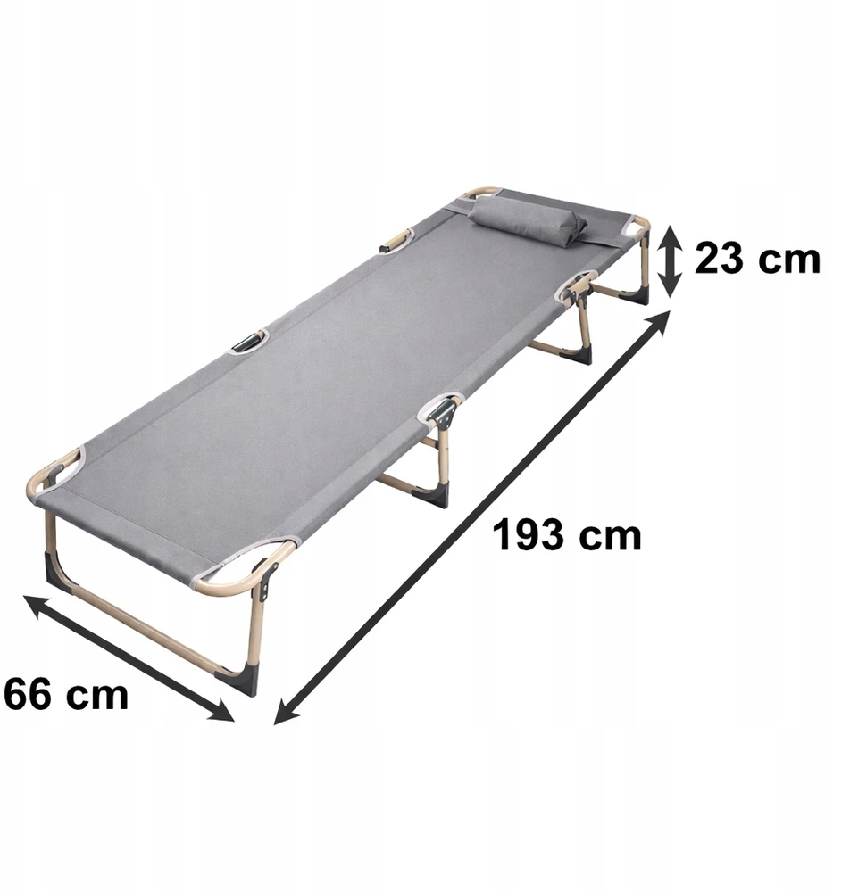 „Tourist Fishing Camp Bed“ sulankstomas šezlongas su čiužiniu 194 cm